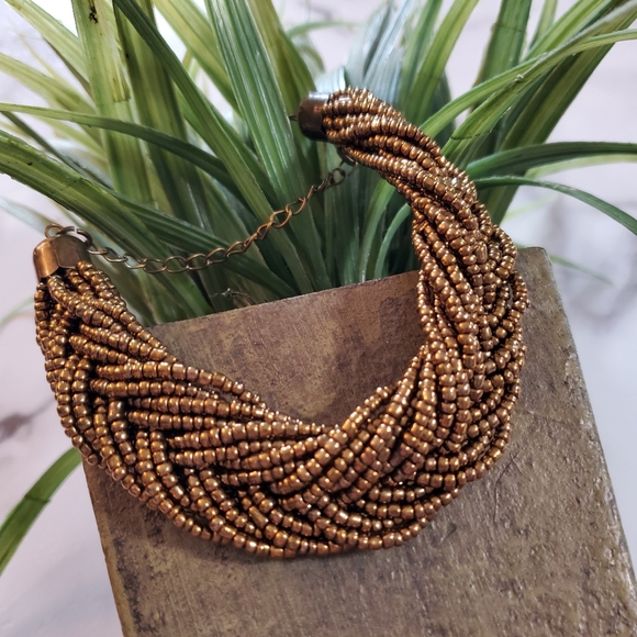 Bronze Braided Bead Bracelet  💥3 for $24💥 - Picture 12 of 12
